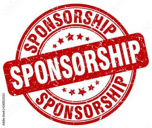 sponsorship red grunge stamp