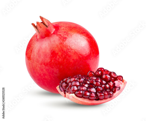 Pomegranate isolated on white background. full depth of field