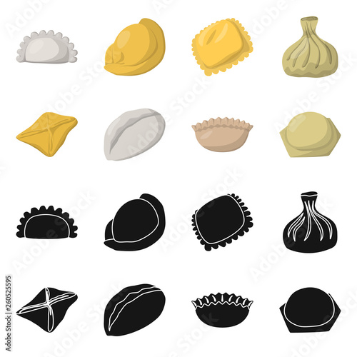 Vector illustration of products  and cooking logo. Set of products  and appetizer stock vector illustration.