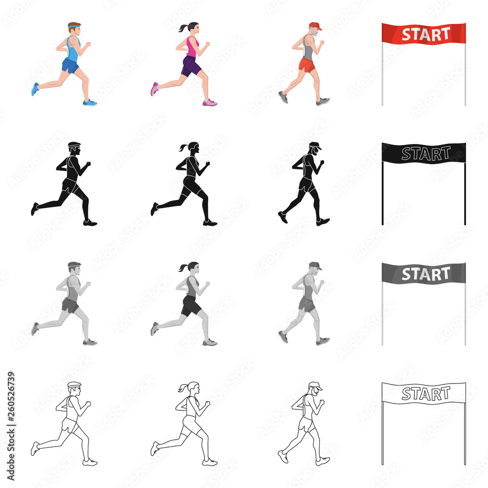 Fototapeta premium Vector design of sport and winner symbol. Collection of sport and fitness vector icon for stock.