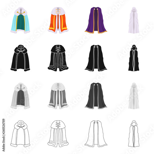 Vector design of material and clothing icon. Collection of material and garment stock vector illustration.