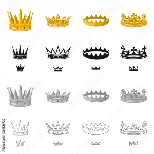Isolated object of medieval and nobility symbol. Set of medieval and monarchy stock symbol for web.