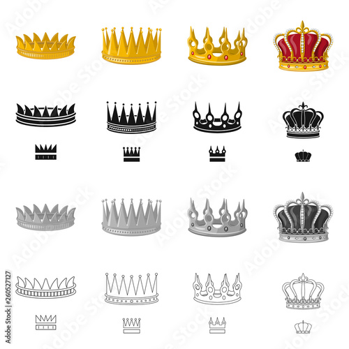 Isolated object of medieval and nobility symbol. Collection of medieval and monarchy stock vector illustration.