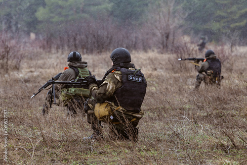 Russian counter-terrorist unit on the battlefield
