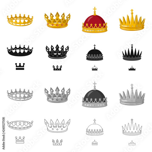 Isolated object of medieval and nobility icon. Set of medieval and monarchy stock symbol for web.