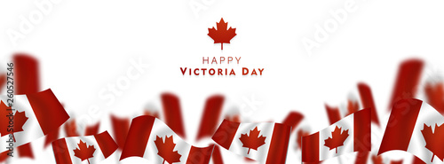 Victoria Day in Canada Vector Illustration, realistic rippling canadian flag