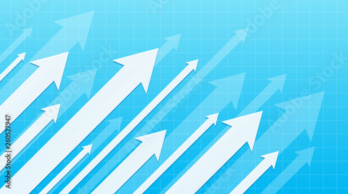 Financial arrow graphs on a blue background