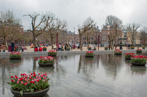 Obraz na płótnie The Museum Quarter district in Amsterdam, Netherlands 2019 w salonie
