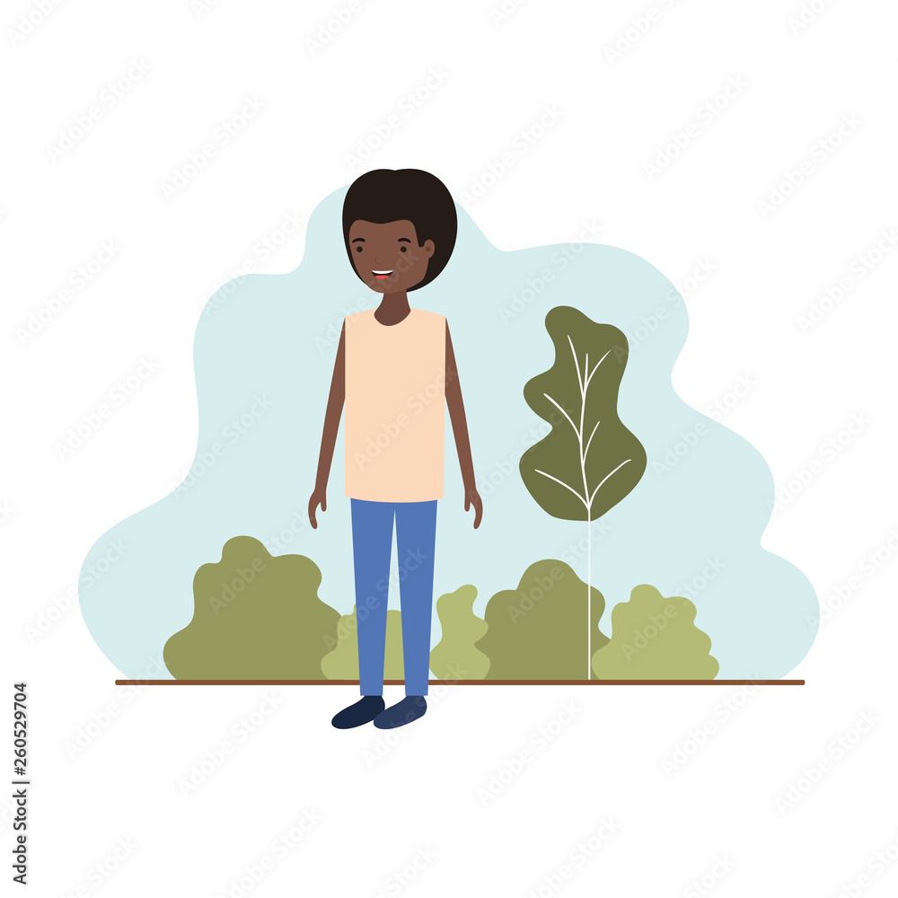 Fototapeta premium young man with landscape avatar character