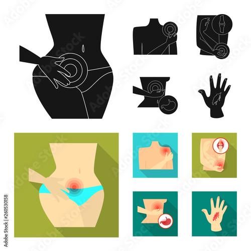 Vector design of hospital and rendering logo. Set of hospital and help vector icon for stock.