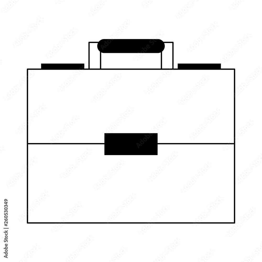 Business briefcase symbol isolated in black and white Business briefcase symbol isolated in black and white