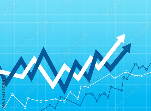 Abstract financial chart with arrows