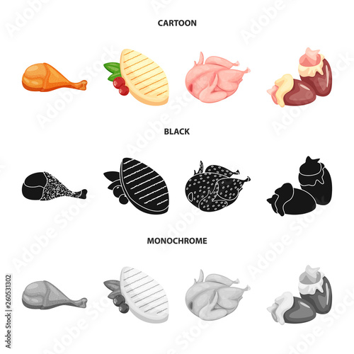 Isolated object of product and poultry icon. Set of product and agriculture stock vector illustration.