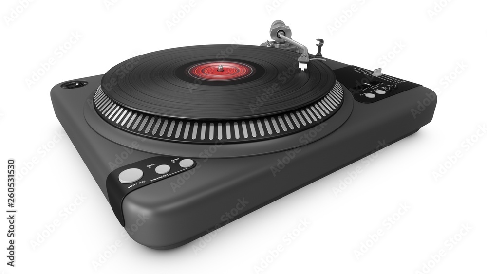 Fototapeta premium 3D Rendering Vinyl Record Player