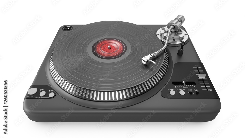 Fototapeta premium 3D Rendering Vinyl Record Player