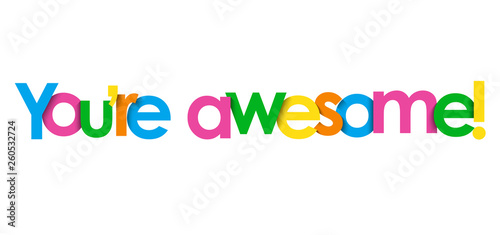 YOU'RE AWESOME! colorful typography banner