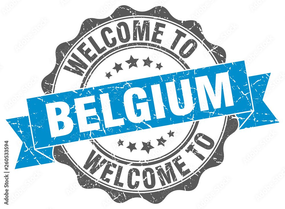 Fototapeta premium Belgium round ribbon seal