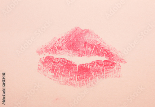 Lipstick. Beauty and Fashion concept. Set of beautiful  lips on white.Lipstick and lipstick kiss mark. Essential beauty item.Professional Makeup and Beauty. Beautiful Make-up concept. 
