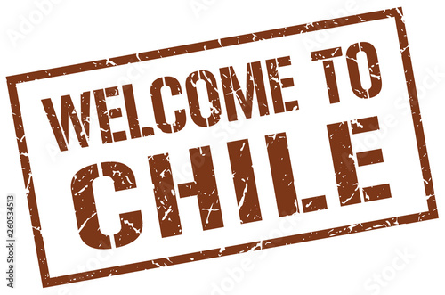 welcome to Chile stamp