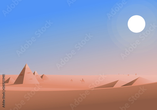 Traveling in desert area illustration