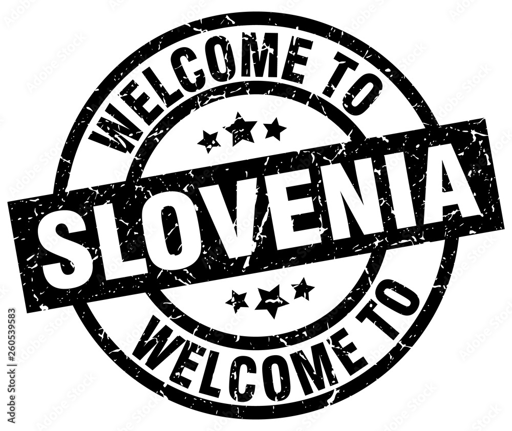 welcome to Slovenia black stamp
