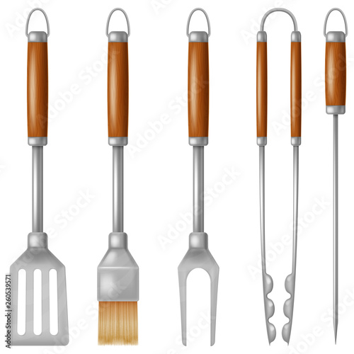 Barbecue utensils set. Vector illustration.