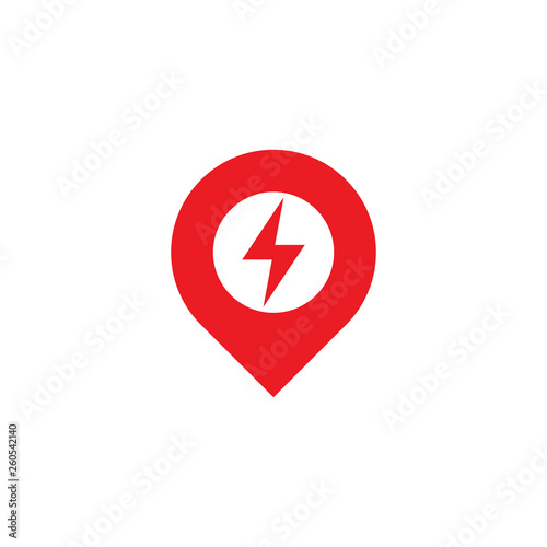 Free Download Navigation marker and electricity symbol vector illustration - GFXLoad