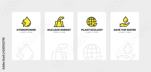 GREEN ENERGY LINE ICON SET