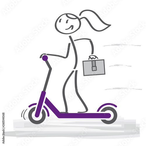Using Electric Scooter on the street