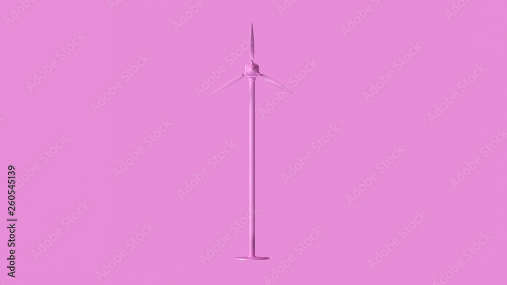 Pink Wind Turbine D Front 3d illustration Pink Wind Turbine D Front 3d illustration