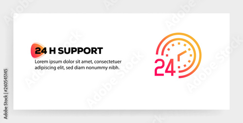 24 H SUPPORT ICON CONCEPT