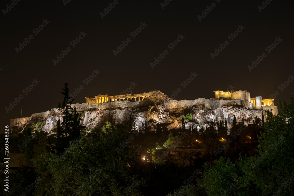 Acropolis Of Athens At Night, Greece