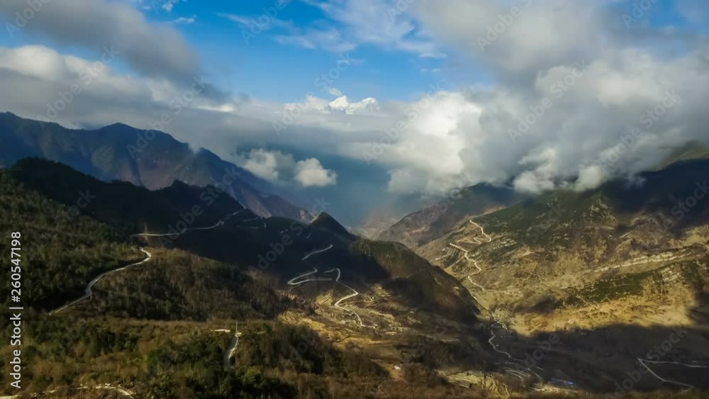 Timelaspe shot of Cloud waterfall in Western Sichuan/Sichuan,China Timelaspe shot of Cloud waterfall in Western Sichuan/Sichuan,China