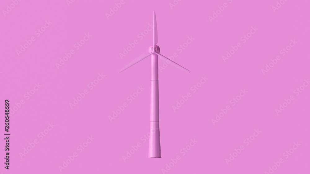 Pink Wind Turbine A Front 3d illustration Pink Wind Turbine A Front 3d illustration