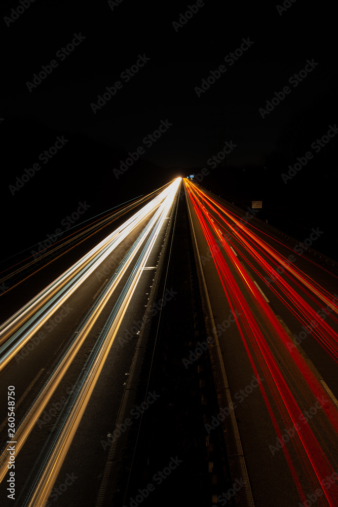 Autobahn Lichtspuraufnahme