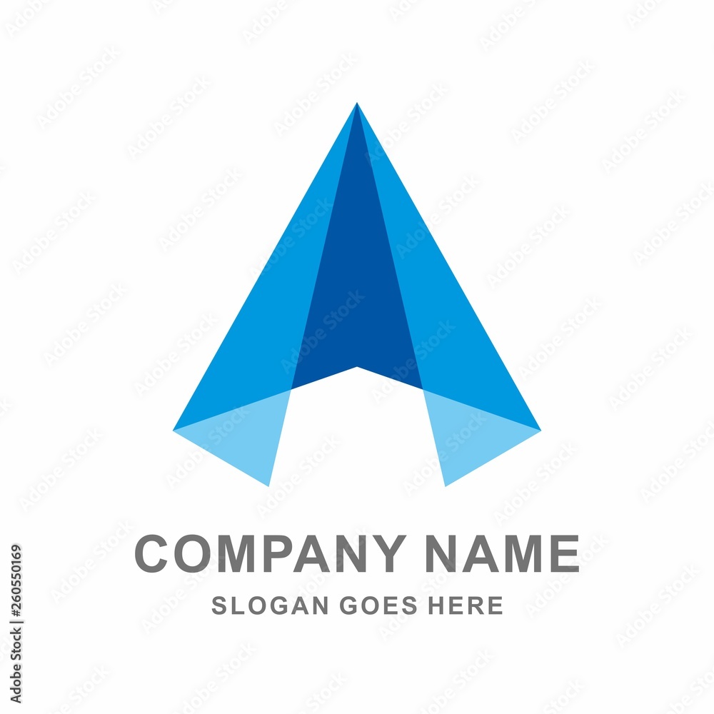 Geometric Triangle Letter A Business Company Vector Logo Design Geometric Triangle Letter A Business Company Vector Logo Design