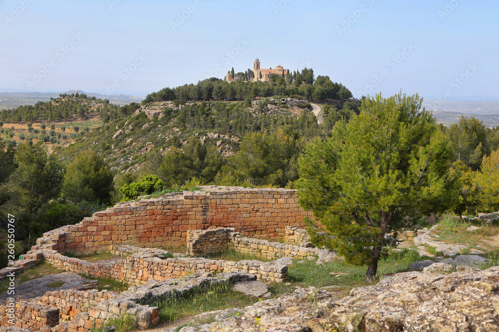 Ancient ruins in archeological site of san Antonio iberian settlement in Spain