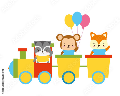 cute animal train toys