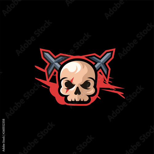 skull logo design illustration vector