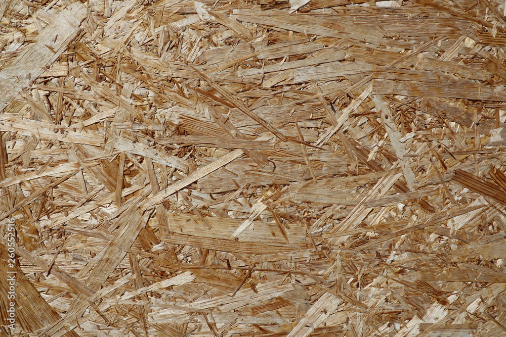 OSB sheet is made of wood chips pressed together