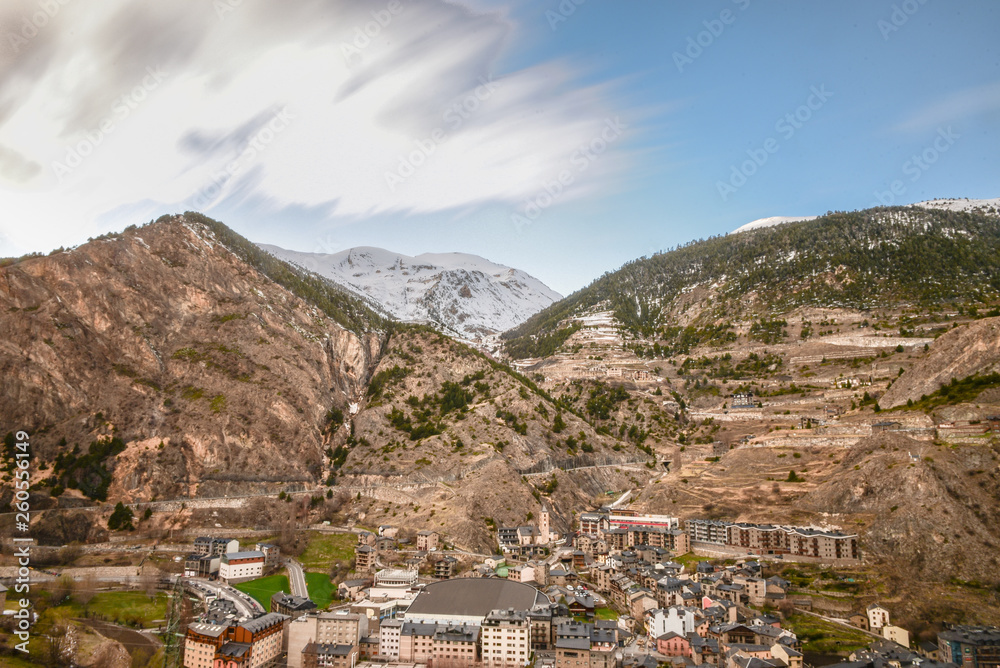 Cityscape in winter in Canillo, Andorra.