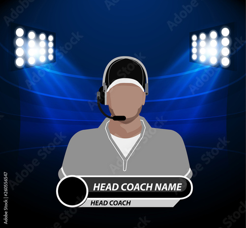 Football Coach with spotlight
