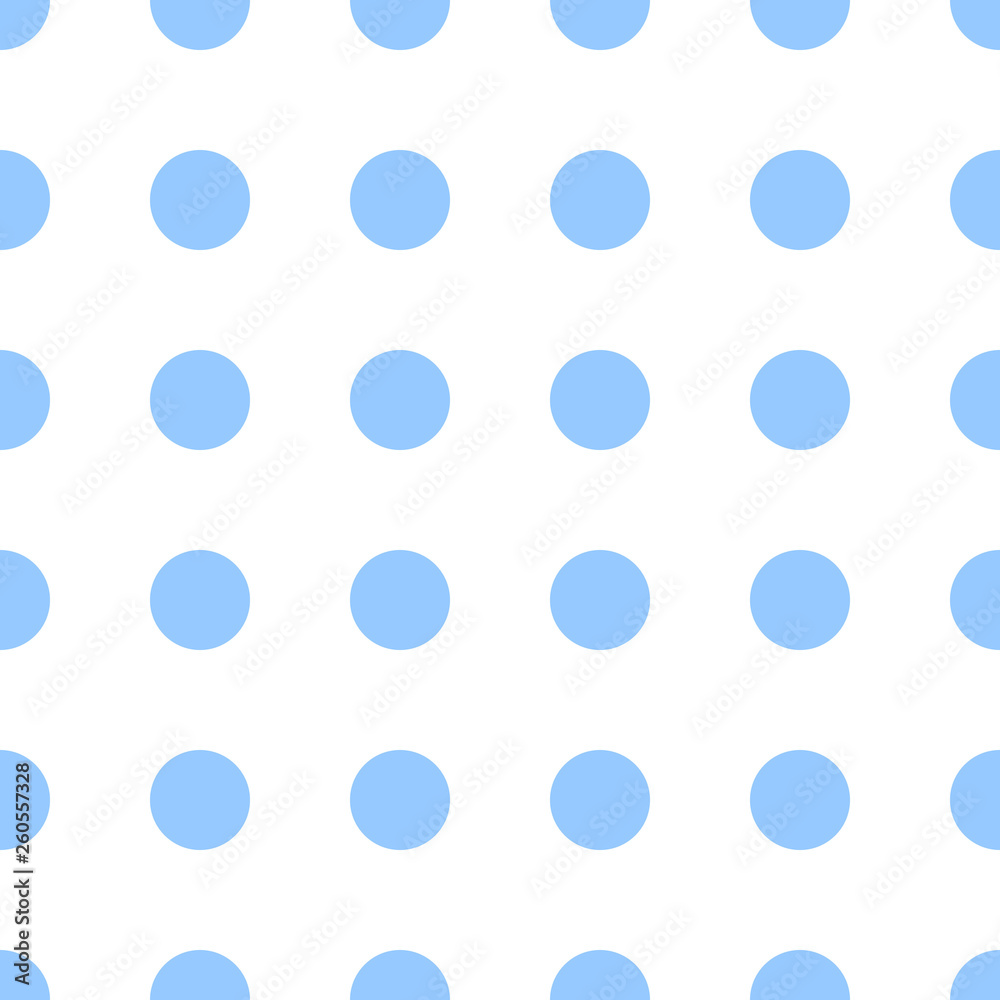 Seamless dotted pattern. Polka dot blue background. Abstract texture with dots. Simple minimalistic graphic design.