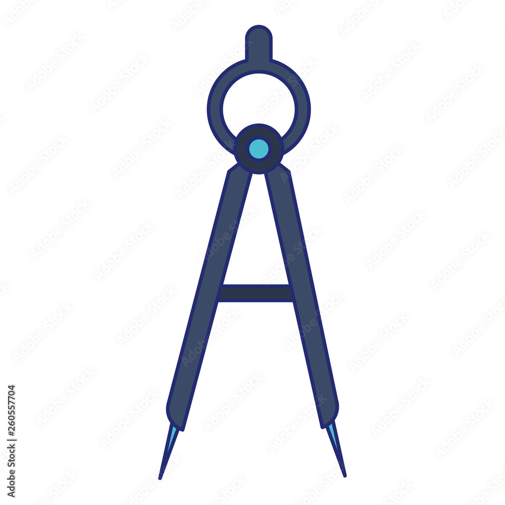 Compass geometric tool symbol blue lines Compass geometric tool symbol blue lines