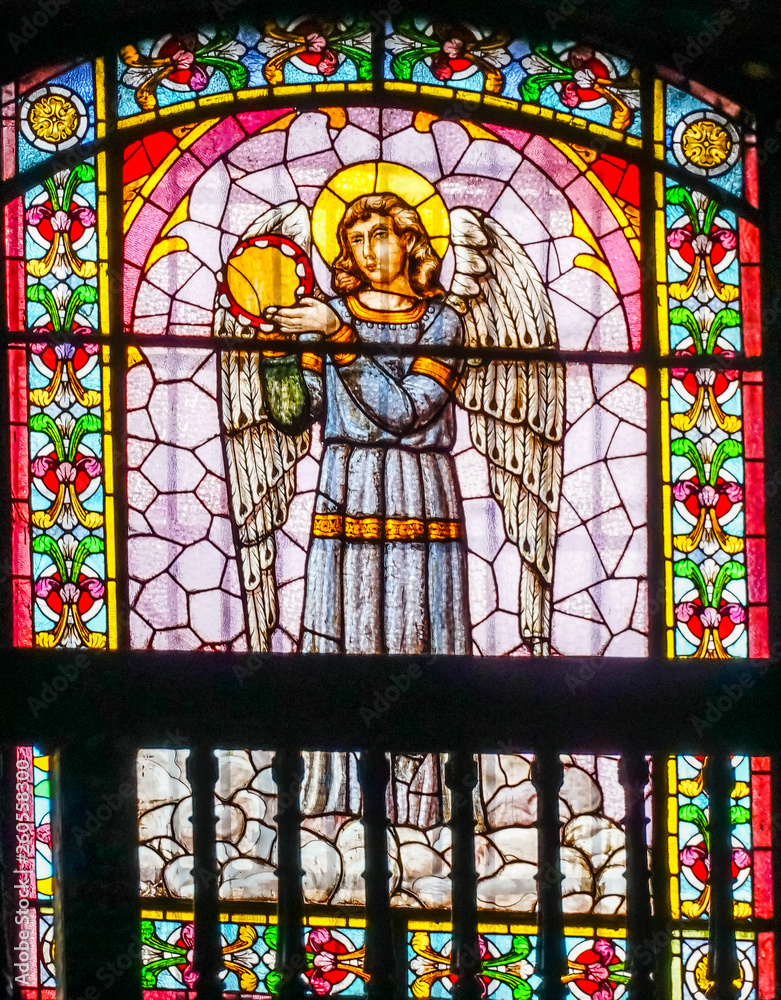 Angel Stained Glass Santo Domingo Church Mexico City Mexico