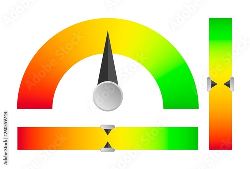 Indicator from critical level to stable. Level indicator, pressure gauge