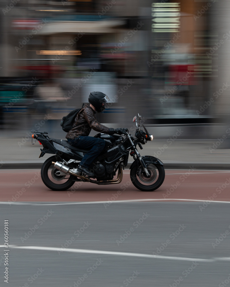 Rider on a motorbike
