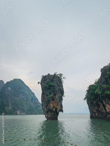 Beautiful big rock at Poda Island in Krabi, Thailand, Asia 