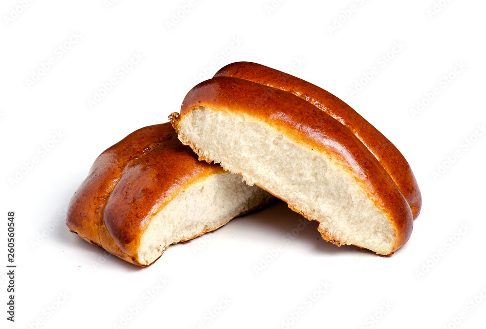 Buns with cherry on white background isolation Buns with cherry on white background isolation