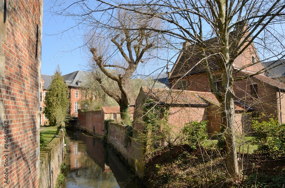 Canal in Leuven Beguinage, Belgium